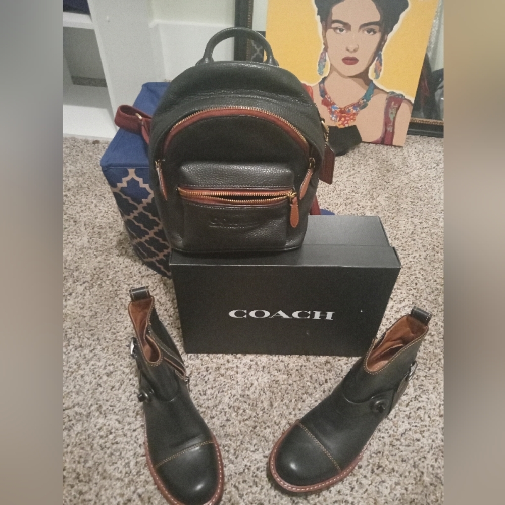 Coach backpack with boots